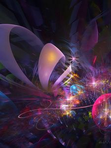 Preview wallpaper fractal, multicolored, colorful, form, shape