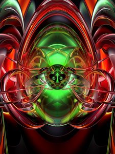 Preview wallpaper fractal, multicolored, tangled, 3d, abstraction