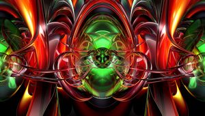 Preview wallpaper fractal, multicolored, tangled, 3d, abstraction