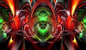 Preview wallpaper fractal, multicolored, tangled, 3d, abstraction