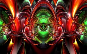 Preview wallpaper fractal, multicolored, tangled, 3d, abstraction