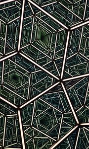 Preview wallpaper fractal, neon, reflection, green, abstraction