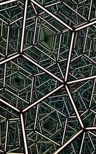 Preview wallpaper fractal, neon, reflection, green, abstraction