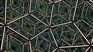 Preview wallpaper fractal, neon, reflection, green, abstraction