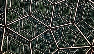 Preview wallpaper fractal, neon, reflection, green, abstraction