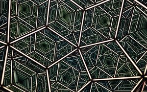 Preview wallpaper fractal, neon, reflection, green, abstraction