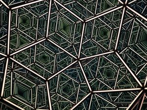 Preview wallpaper fractal, neon, reflection, green, abstraction