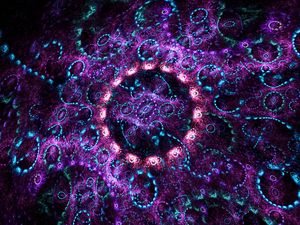 Preview wallpaper fractal, pattern, abstraction, tangled, glow, purple