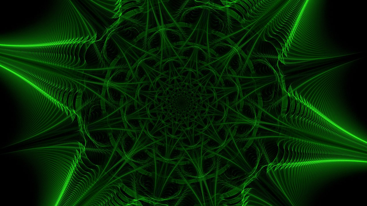Wallpaper fractal, pattern, abstraction, green