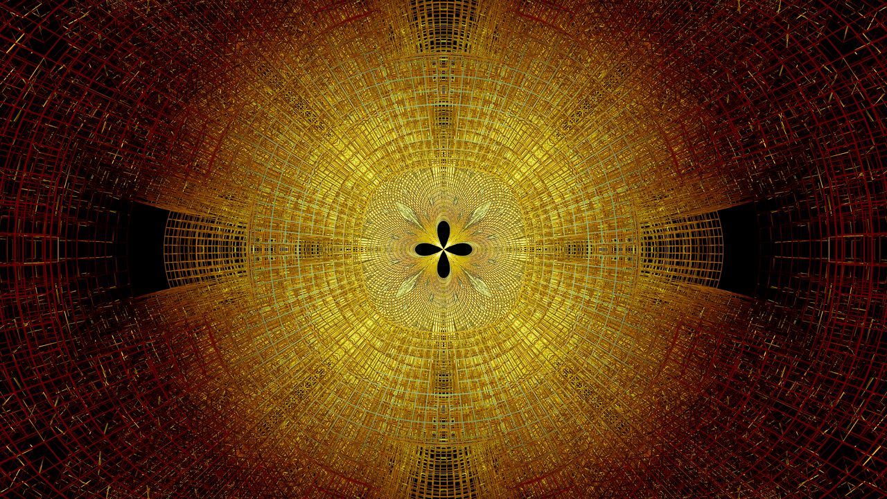 Wallpaper fractal, pattern, abstraction, yellow
