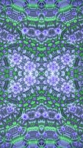 Preview wallpaper fractal, pattern, abstraction, green, purple