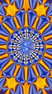 Preview wallpaper fractal, pattern, abstraction, blue, yellow
