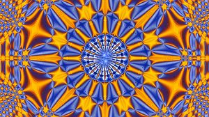 Preview wallpaper fractal, pattern, abstraction, blue, yellow