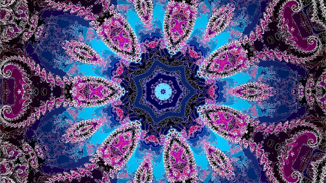 Wallpaper fractal, pattern, abstraction, purple, blue