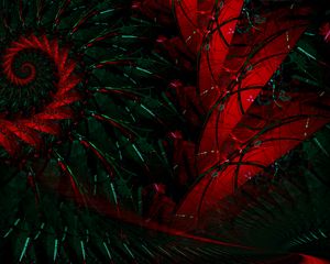 Preview wallpaper fractal, pattern, abstraction, red, green