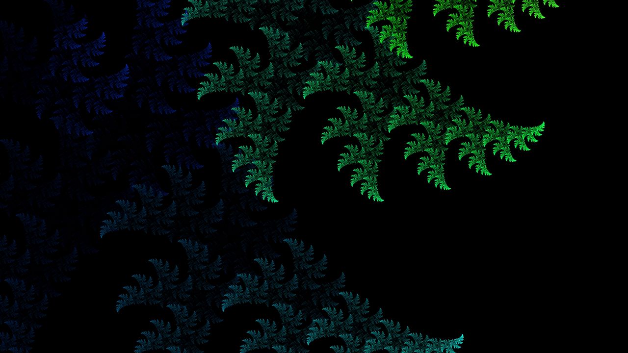 Wallpaper fractal, pattern, abstraction, green, dark