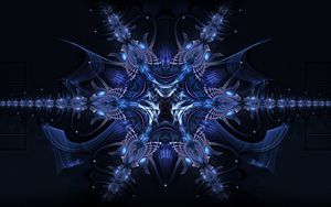 Preview wallpaper fractal, pattern, abstraction, dark, blue