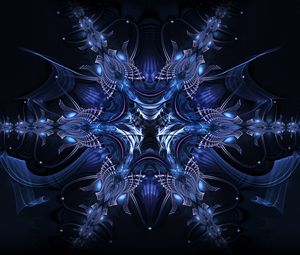 Preview wallpaper fractal, pattern, abstraction, dark, blue