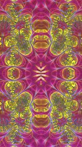 Preview wallpaper fractal, pattern, abstraction, pink, yellow