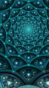 Preview wallpaper fractal, pattern, abstraction, glow, green