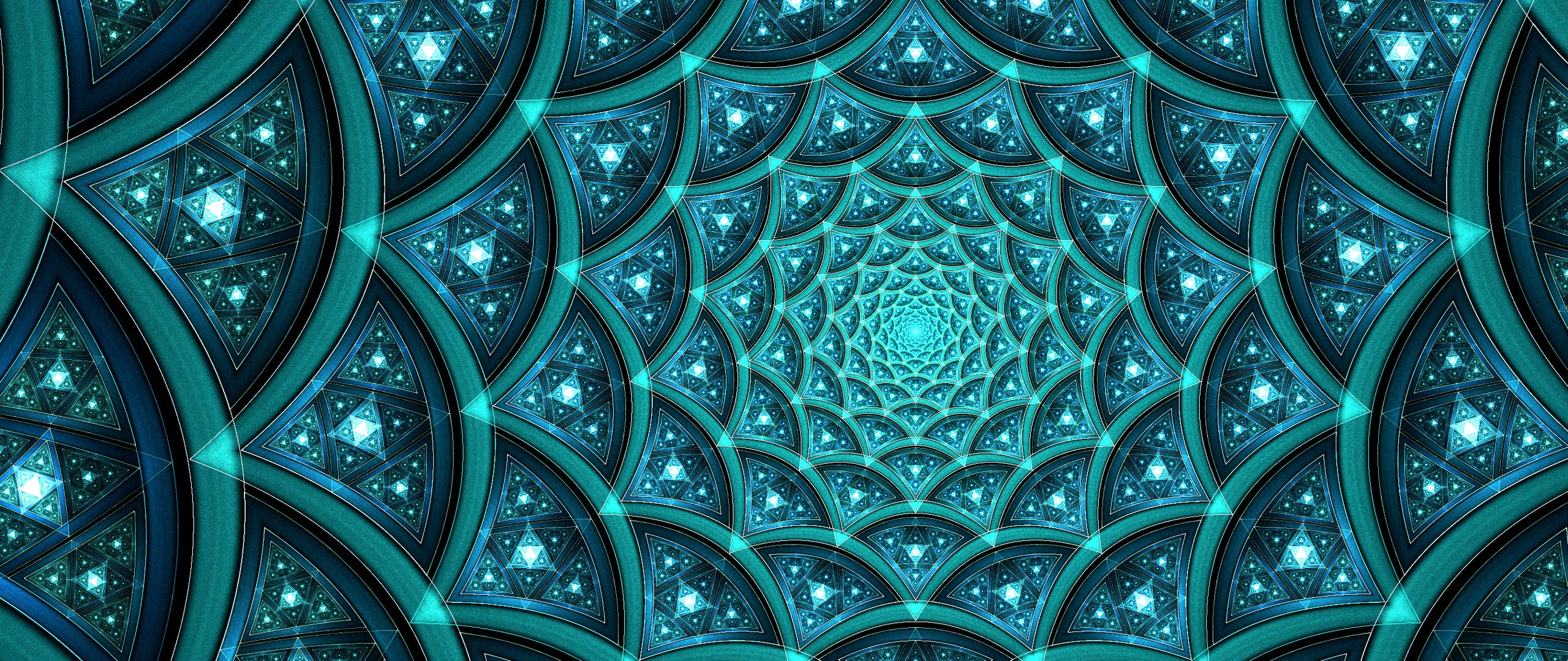 Download wallpaper 2560x1080 fractal, pattern, abstraction, glow, green ...