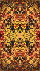 Preview wallpaper fractal, pattern, abstraction, red, yellow