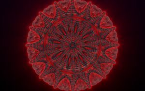 Preview wallpaper fractal, pattern, abstraction, glow, red, dark