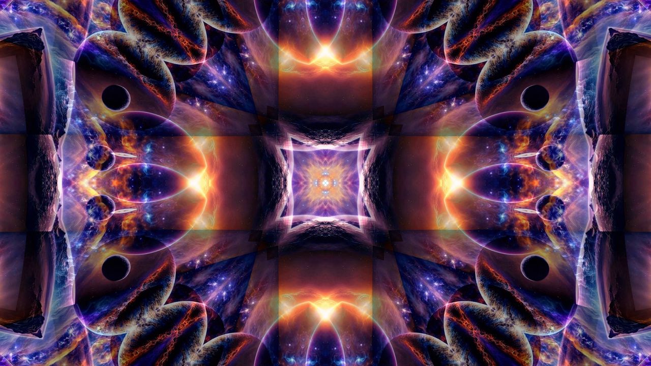 Wallpaper fractal, pattern, abstraction, bright, cosmic