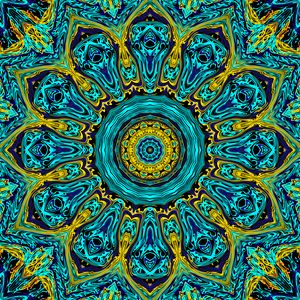 Preview wallpaper fractal, pattern, blue, yellow, abstraction