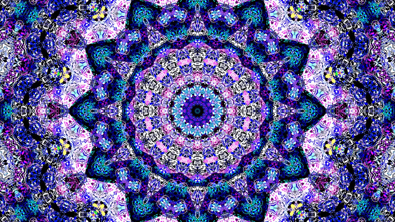 Wallpaper fractal, pattern, blue, purple, abstraction