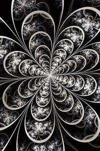 Preview wallpaper fractal, pattern, bw, digital, abstraction