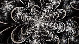 Preview wallpaper fractal, pattern, bw, digital, abstraction