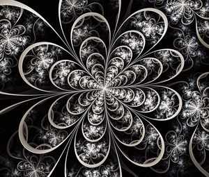 Preview wallpaper fractal, pattern, bw, digital, abstraction