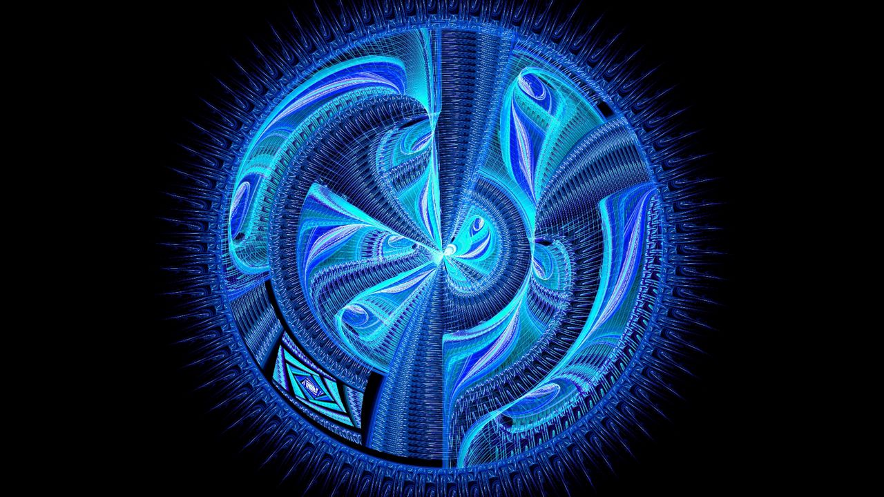 Wallpaper fractal, pattern, circle, blue