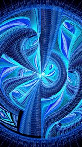 Preview wallpaper fractal, pattern, circle, blue