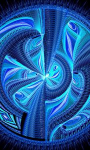 Preview wallpaper fractal, pattern, circle, blue