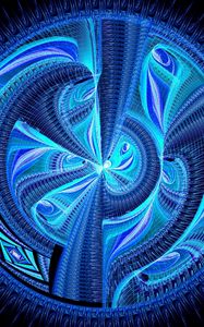 Preview wallpaper fractal, pattern, circle, blue