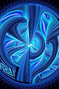 Preview wallpaper fractal, pattern, circle, blue