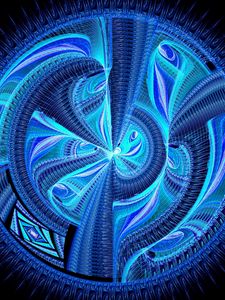 Preview wallpaper fractal, pattern, circle, blue