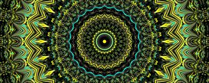 Preview wallpaper fractal, pattern, circles, green, abstraction