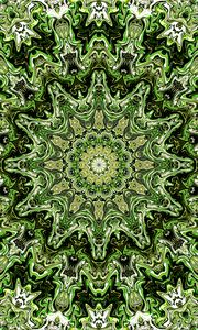 Preview wallpaper fractal, pattern, circles, shapes, abstraction, green