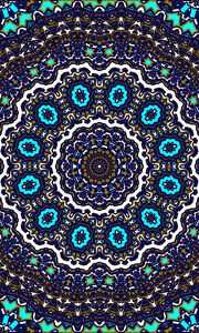 Preview wallpaper fractal, pattern, circles, shapes, abstraction, blue