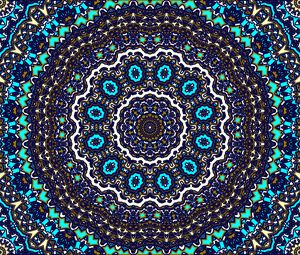 Preview wallpaper fractal, pattern, circles, shapes, abstraction, blue