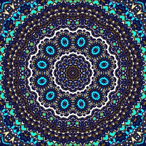 Preview wallpaper fractal, pattern, circles, shapes, abstraction, blue