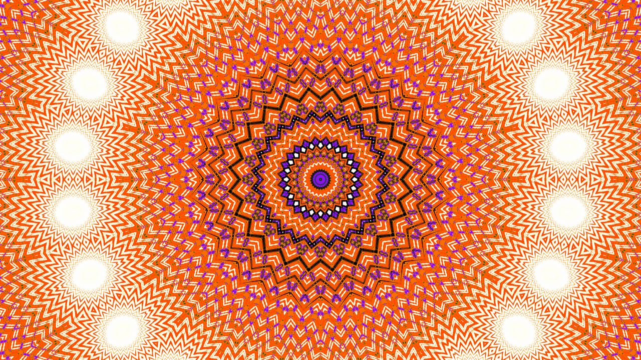 Wallpaper fractal, pattern, circles, orange, abstraction