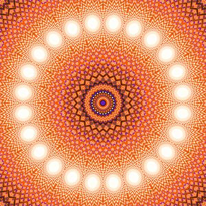 Preview wallpaper fractal, pattern, circles, orange, abstraction