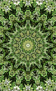 Preview wallpaper fractal, pattern. circles, shapes, abstraction, green