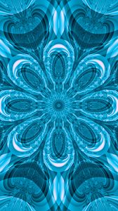 Preview wallpaper fractal, pattern, flower, lines, blue