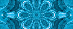 Preview wallpaper fractal, pattern, flower, lines, blue