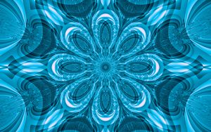 Preview wallpaper fractal, pattern, flower, lines, blue